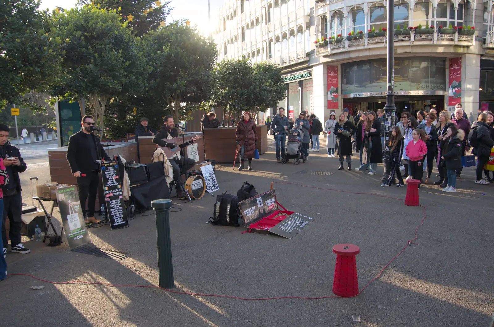 Keywest play to the crowds on Grafton Street, from St. Stephen's Day in Blackrock, County Dublin, Ireland - 26th December 2024