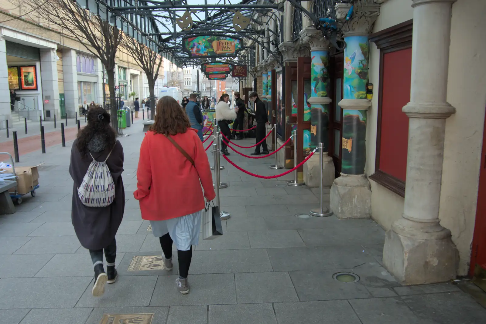 Evelyn and Isobel wander past the Gaiety Theatre, from St. Stephen's Day in Blackrock, County Dublin, Ireland - 26th December 2024