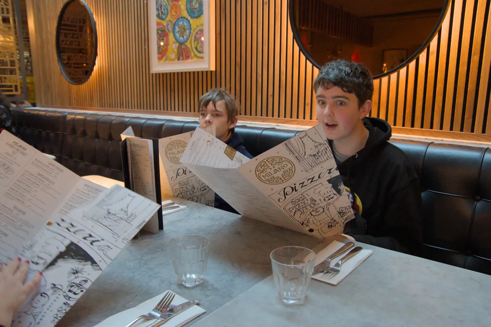 The boys in Milano's on Dawson Street, from St. Stephen's Day in Blackrock, County Dublin, Ireland - 26th December 2024