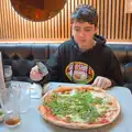 Our giant pizza arrives, St. Stephen's Day in Blackrock, County Dublin, Ireland - 26th December 2024