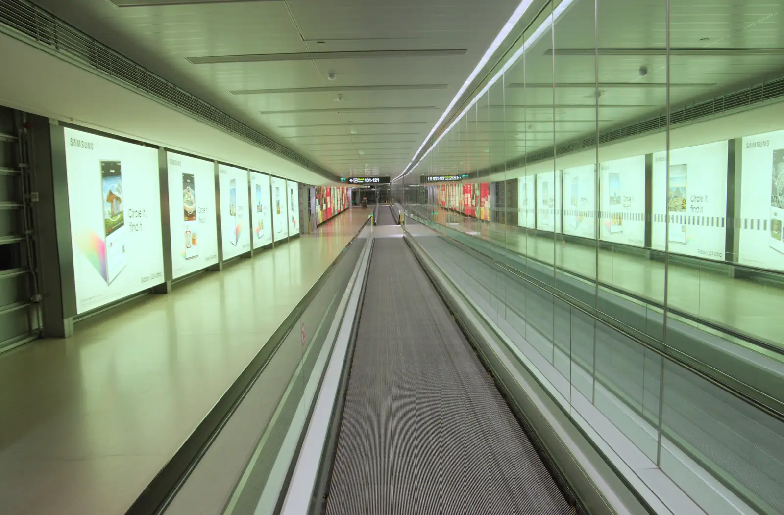 A deserted travelator to the departure gates, from St. Stephen's Day in Blackrock, County Dublin, Ireland - 26th December 2024