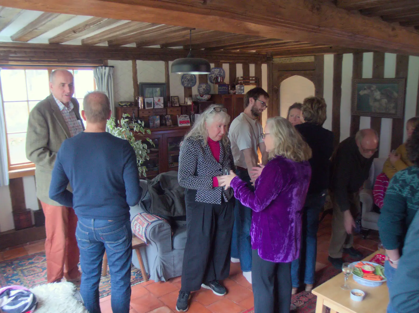 More party chatting in the lounge, from A New Year Miscellany, Brome, Suffolk - 1st January 2025