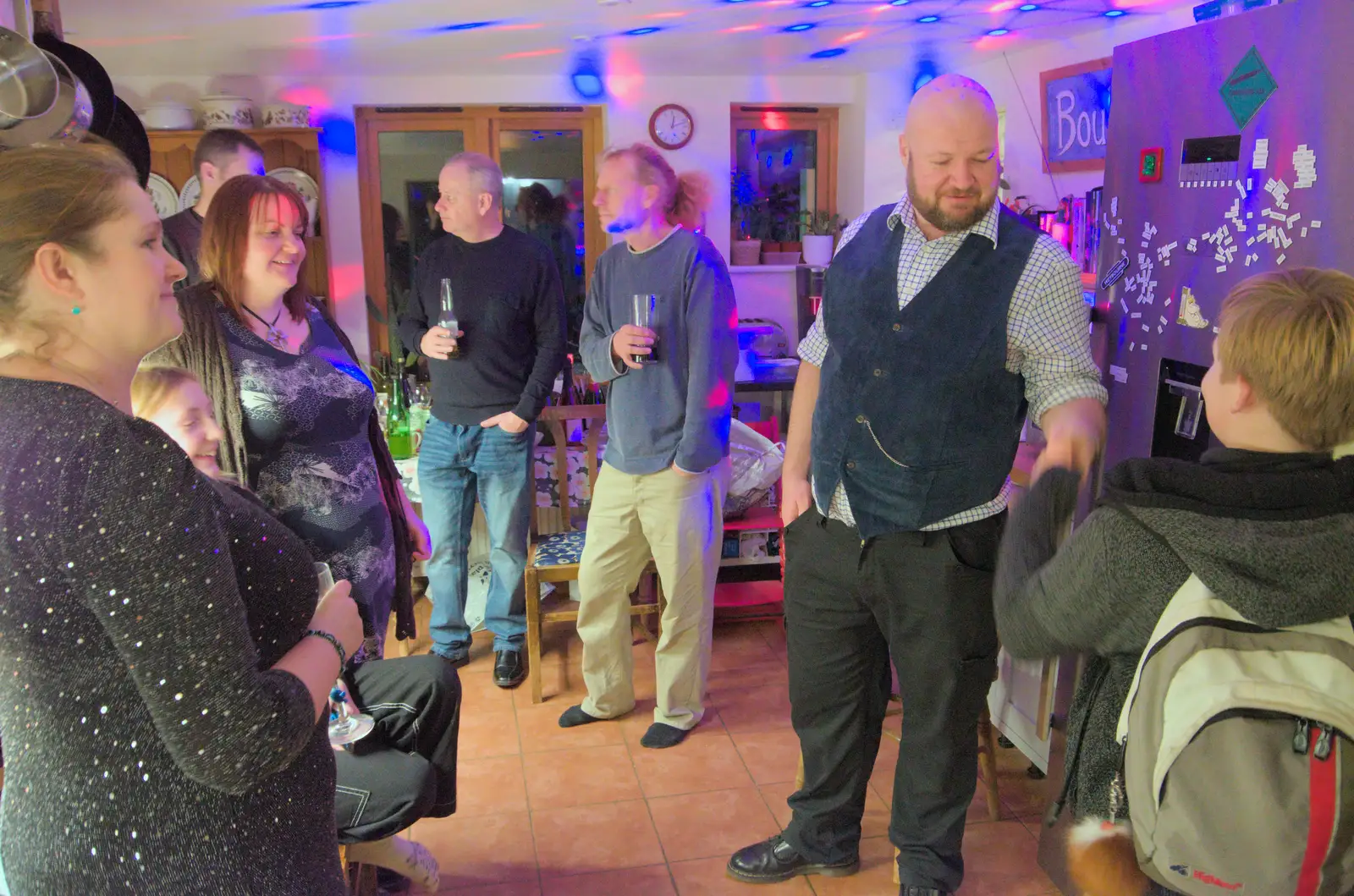 Party action in the kitchen, from A New Year Miscellany, Brome, Suffolk - 1st January 2025