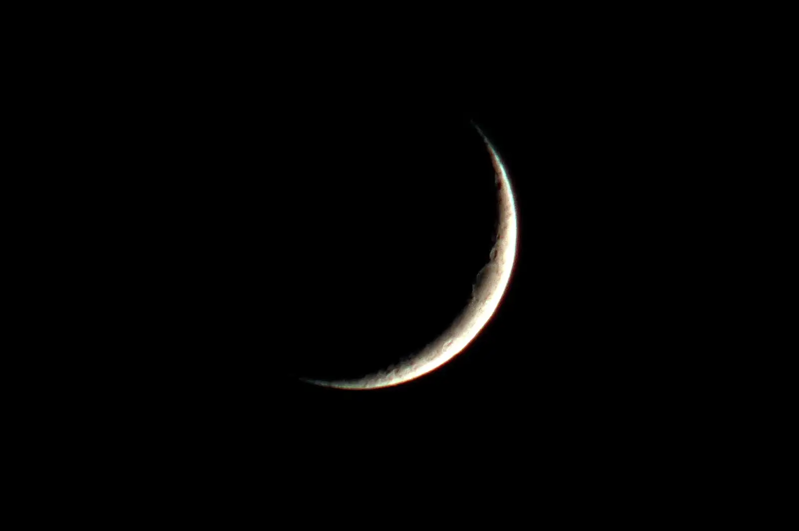 A thin crescent of moon, from A New Year Miscellany, Brome, Suffolk - 1st January 2025