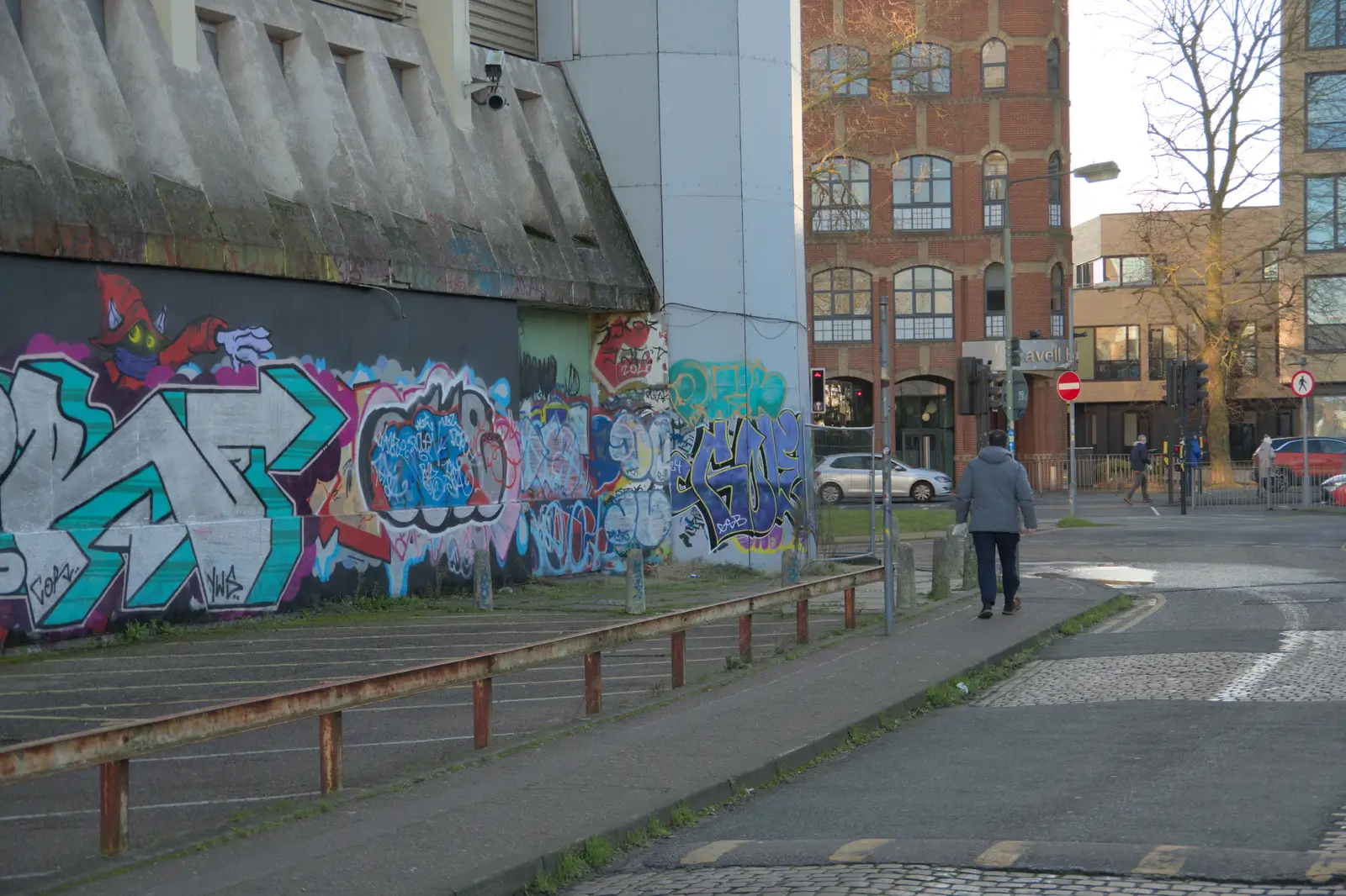 New graffiti on the bottom of the HMSO building, from The Dereliction of Anglia Square, Norwich - 7th January