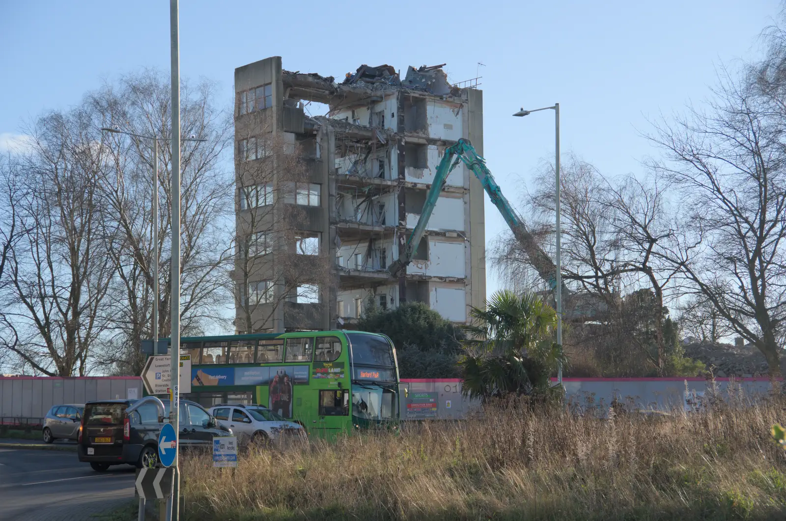 The remains of the old Marsh building, from The Dereliction of Anglia Square, Norwich - 7th January