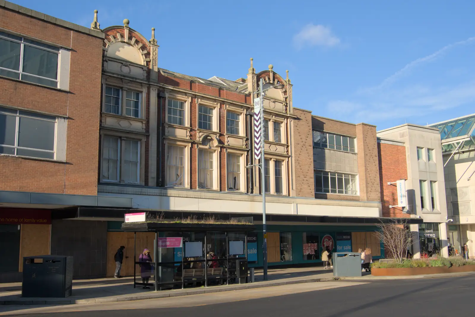 Early Art Deco sandwiched between the 1960s, from The Dereliction of Anglia Square, Norwich - 7th January