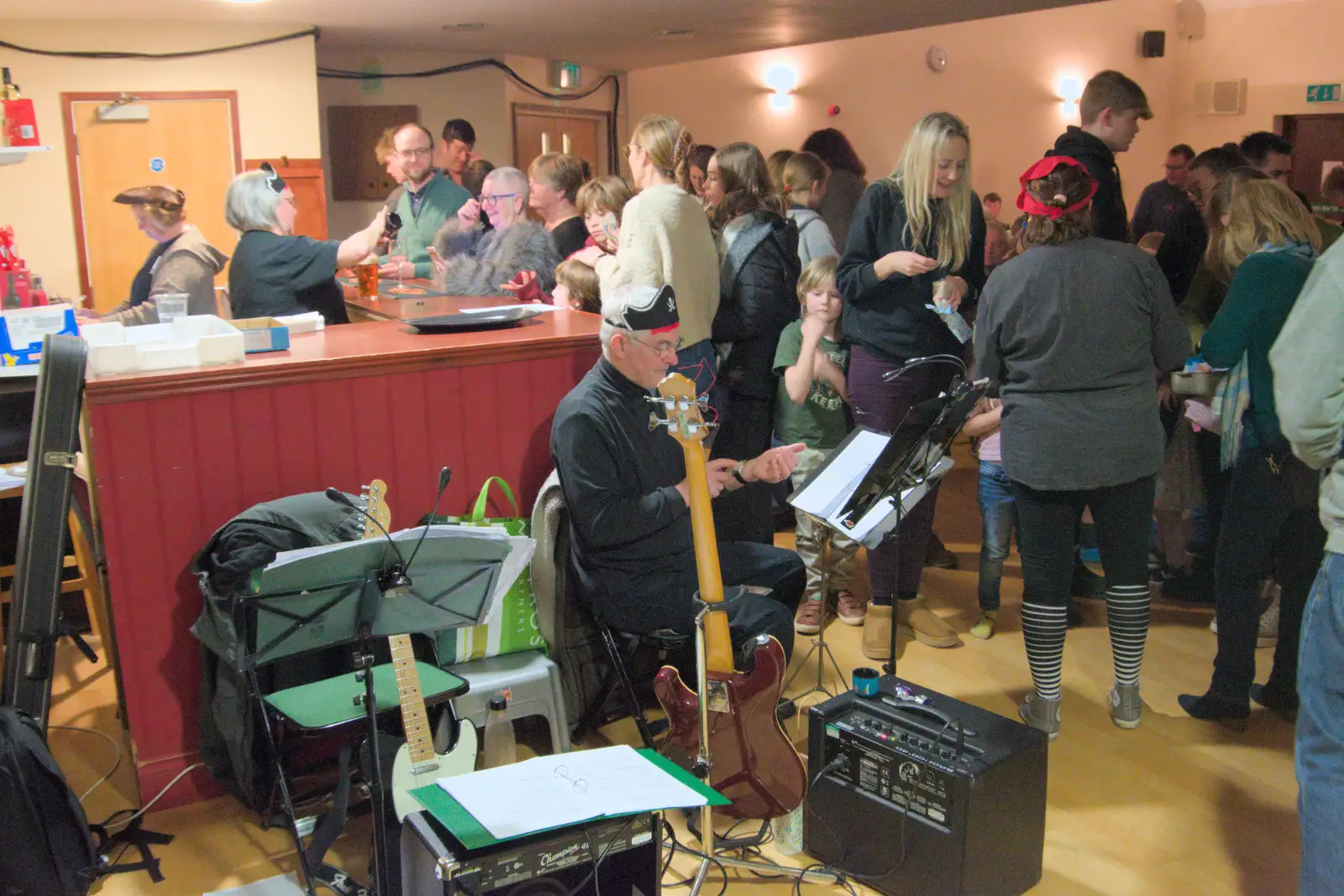 Sandie's at the bar on the Saturday matinée, from Dove Players do Treasure Island, The Village Hall, Occold - 11th January 2025