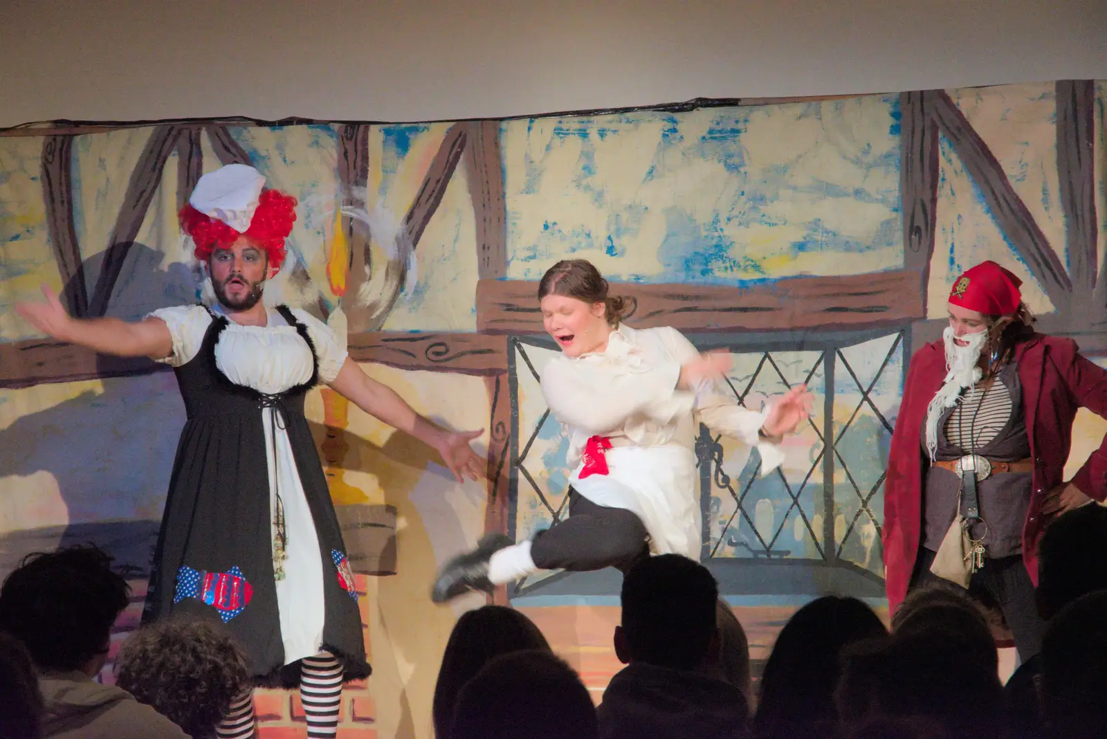 Harry, Alice and Isobel as Billy Fishbones, from Dove Players do Treasure Island, The Village Hall, Occold - 11th January 2025