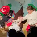 Sophie is tipped into a barrel, Dove Players do Treasure Island, The Village Hall, Occold - 11th January 2025