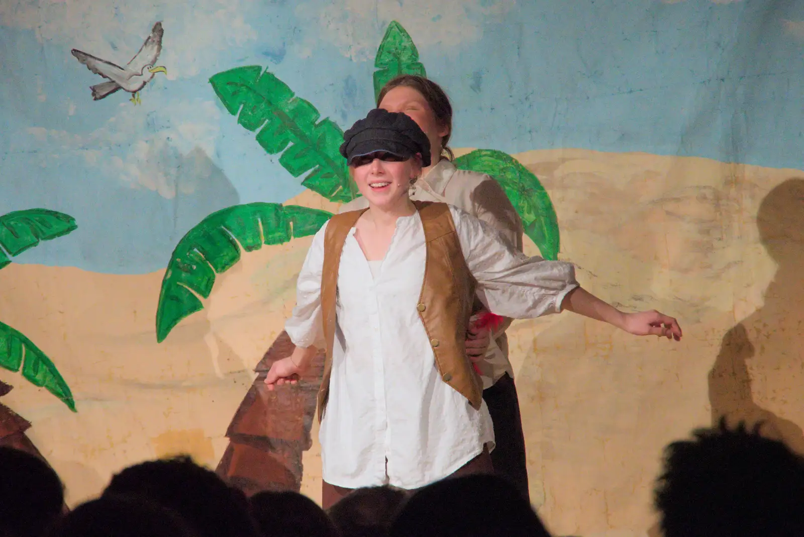 Sophie and Alice do the Titanic scene, from Dove Players do Treasure Island, The Village Hall, Occold - 11th January 2025