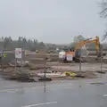 The old feather factory is turned into housing, The Demolition of Park Road, Diss, Norfolk - 1st February 2025