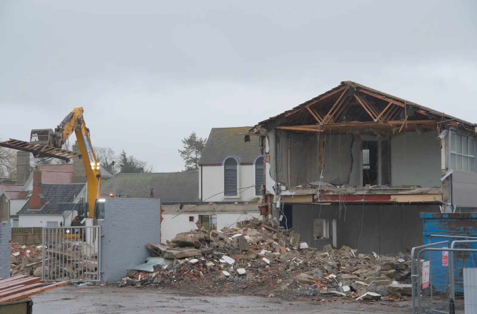 The remains of John Grose/Sheffield Garner, from The Demolition of Park Road, Diss, Norfolk - 1st February 2025