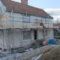 The stop/start house rebuild is going again, The Demolition of Park Road, Diss, Norfolk - 1st February 2025