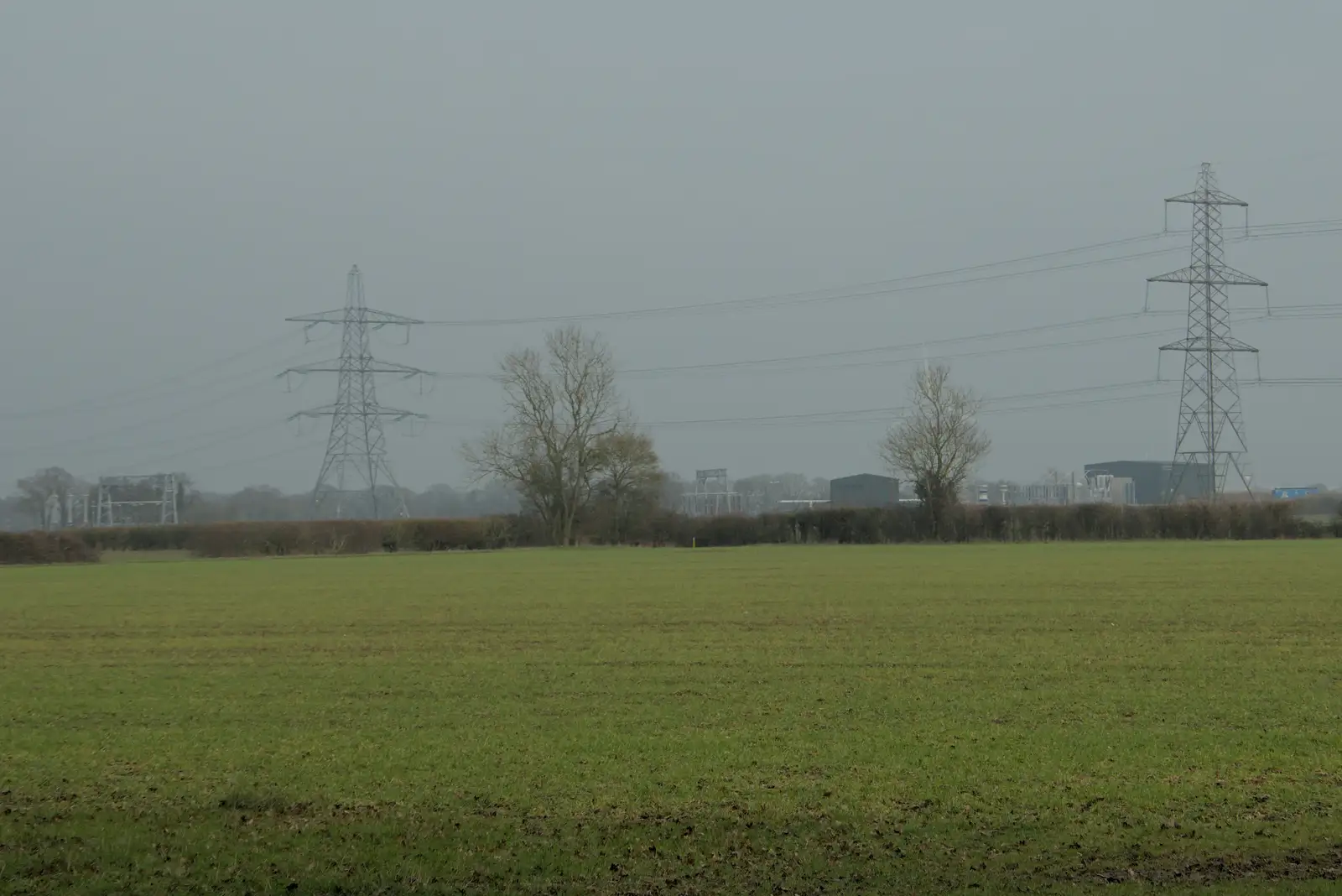 The new substation is bigger than expected, from A Pub Walk to the Railway Tavern, Mellis, Suffolk - 9th February 2025