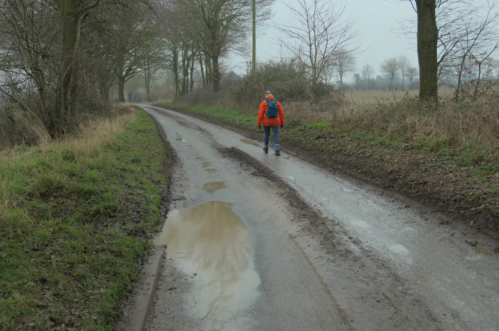 We're on the road back to Thrandeston, from A Pub Walk to the Railway Tavern, Mellis, Suffolk - 9th February 2025