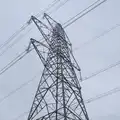 An electricity pylon looms overhead, A Pub Walk to the Railway Tavern, Mellis, Suffolk - 9th February 2025