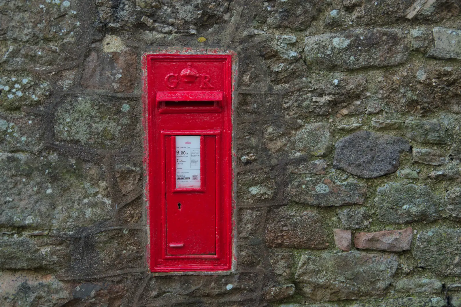 A George Rex post box in a wall, from A Return to Chagford, Devon - 16th February 2025