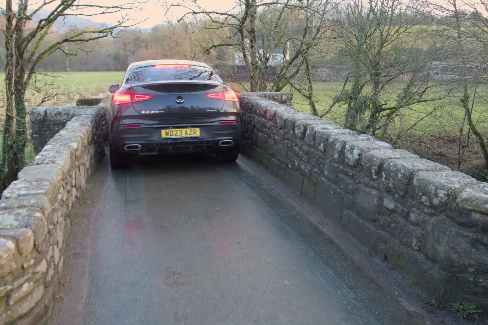 The bridge to Chagford is rather narrow, from A Return to Chagford, Devon - 16th February 2025