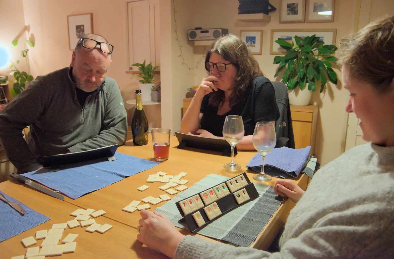 We play a gamer of Rummikub, from A Return to Chagford, Devon - 16th February 2025