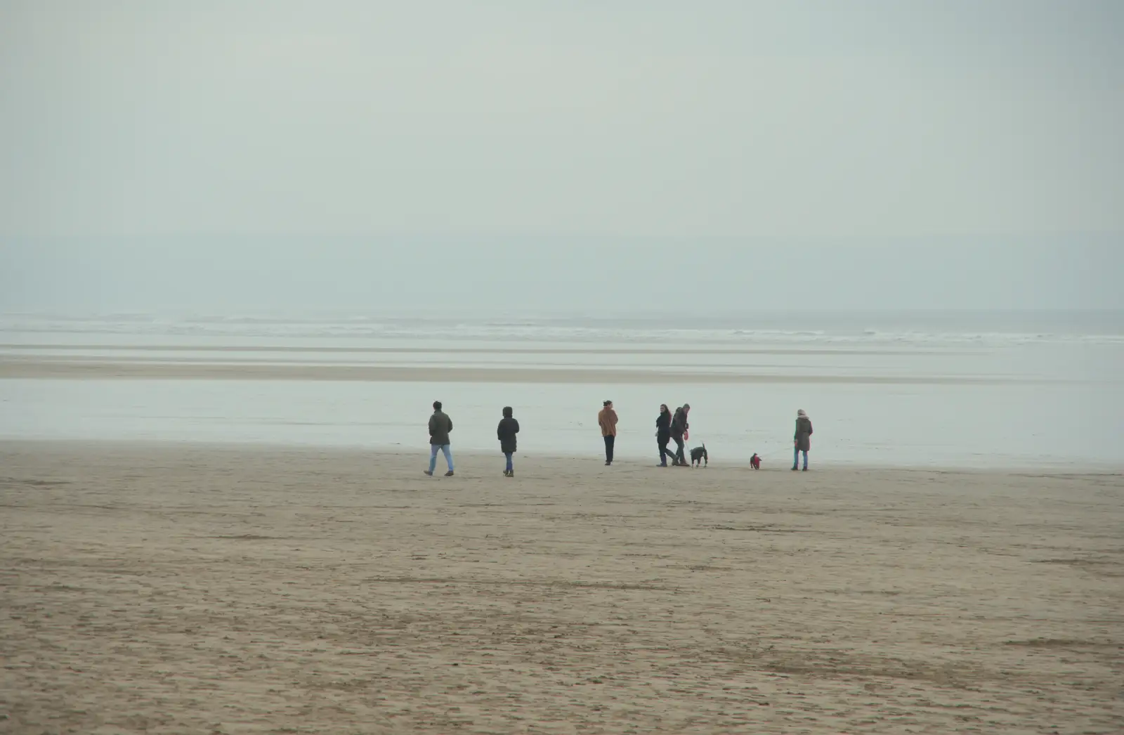 People on the beach, from A Return to Chagford, Devon - 16th February 2025