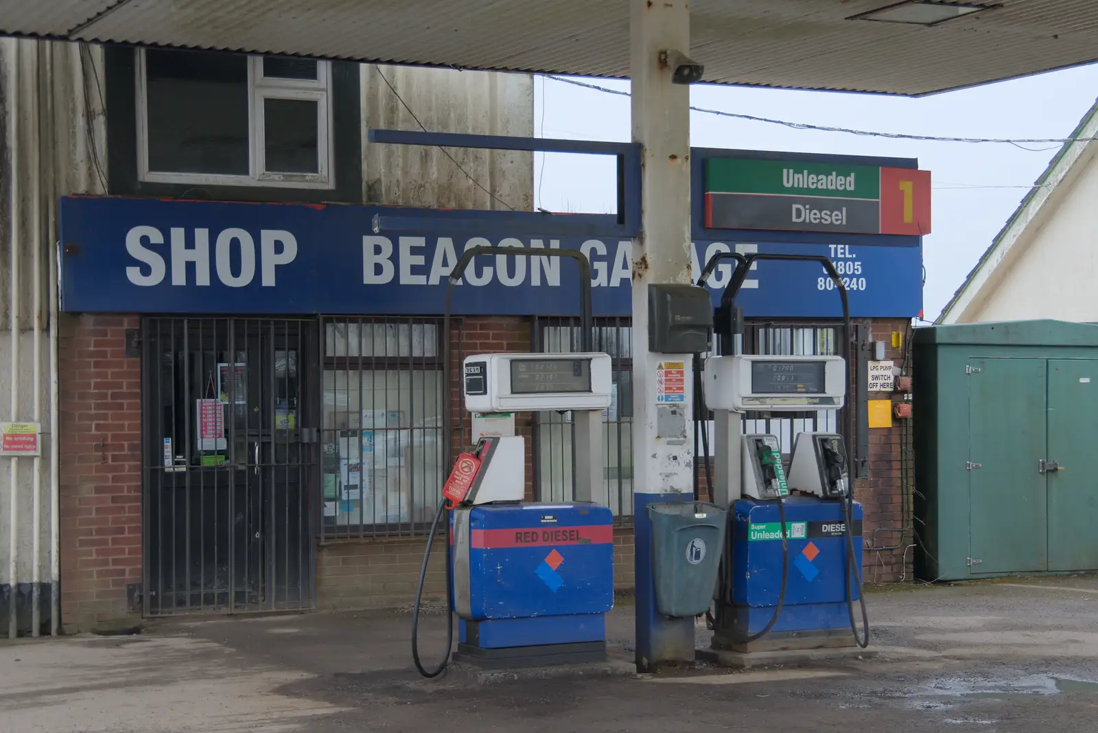 An unusual Red Diesel fuel pump, from A Return to Chagford, Devon - 16th February 2025