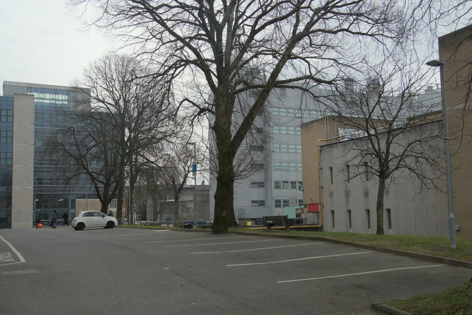 Looking back to the science block, from Uni: A Return to Plymouth Polytechnic, Devon - 17th Februry 2025