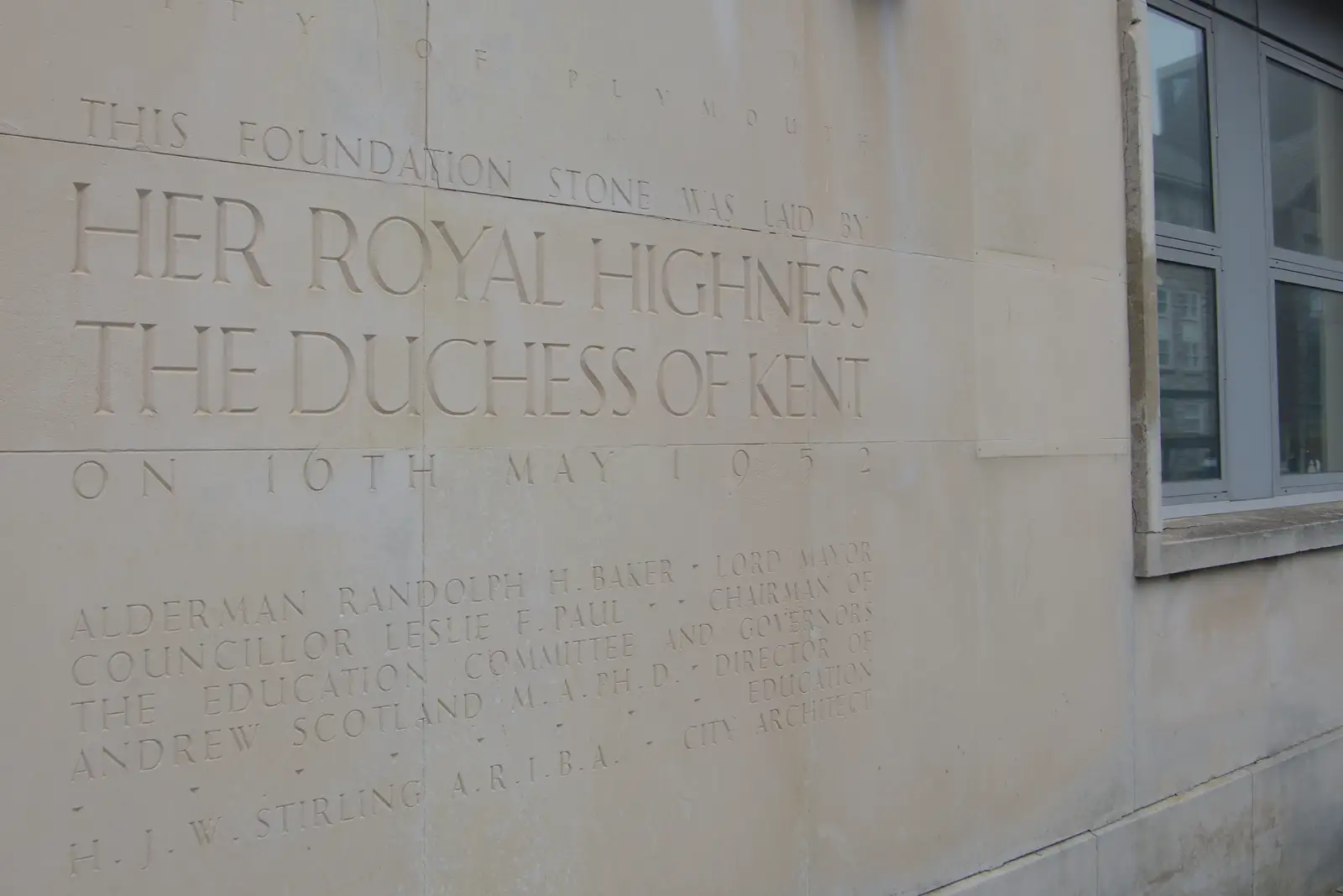 Smeaton's foundation stone from 1952, from Uni: A Return to Plymouth Polytechnic, Devon - 17th Februry 2025