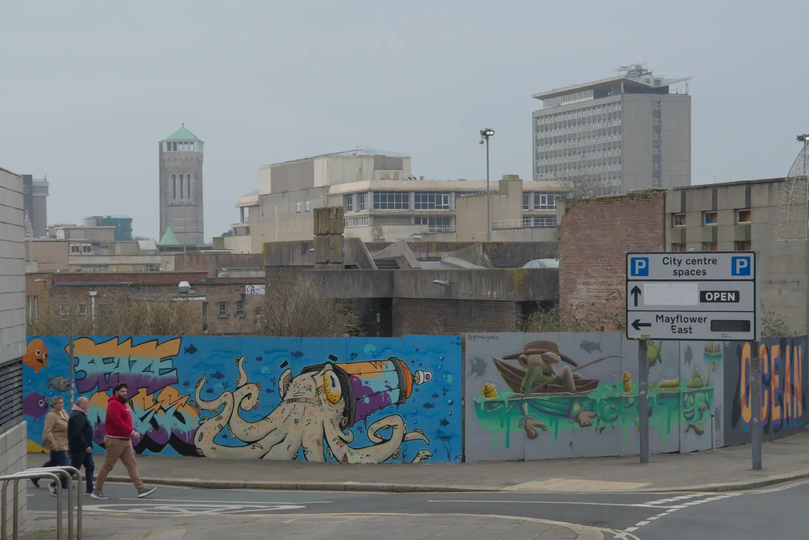 A view of the Civic Centre from Mayflower Street, from Uni: A Return to Plymouth Polytechnic, Devon - 17th Februry 2025