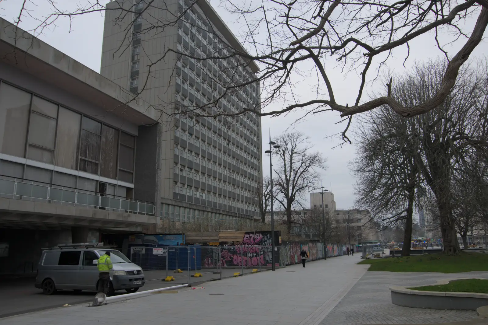 The Link Building and the Civic Centre, from Uni: A Return to Plymouth Polytechnic, Devon - 17th Februry 2025