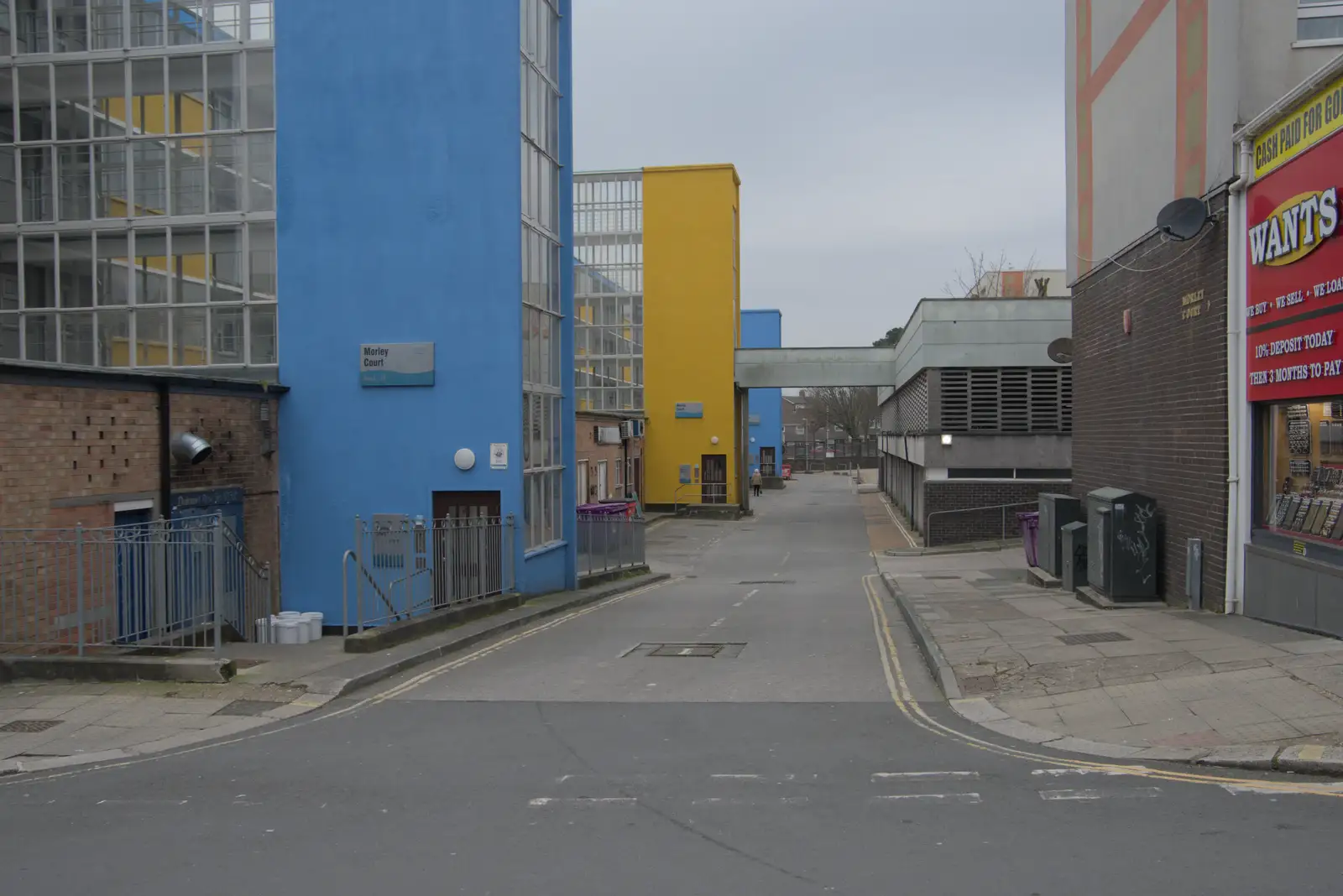 Grim flats on the back of Cornwall Street, from Uni: A Return to Plymouth Polytechnic, Devon - 17th Februry 2025