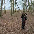 Harry's found a new giant stick, A Walk around Redgrave and Lopham Fen, Redgrave, Suffolk - 23rd February 2025