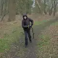 Harry drags his new stick around, A Walk around Redgrave and Lopham Fen, Redgrave, Suffolk - 23rd February 2025