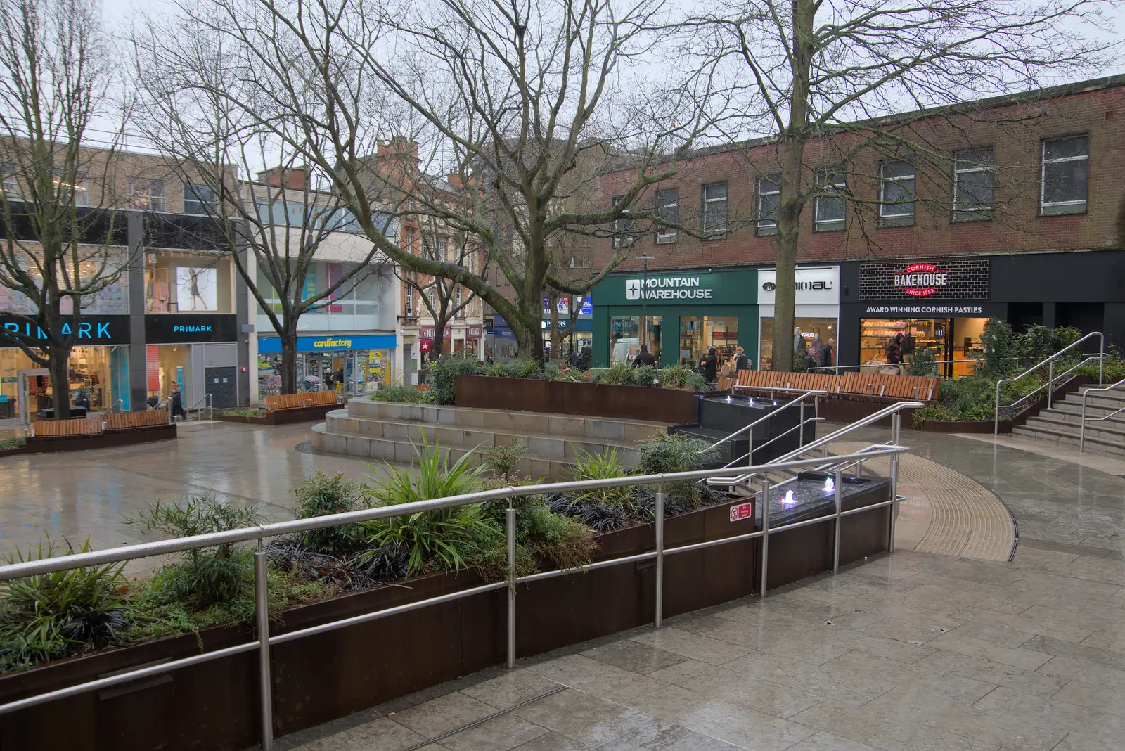 The new Hay Hill on a wet day, from A Rainy Couple of Hours in Norwich, Norfolk - 24th February 2025