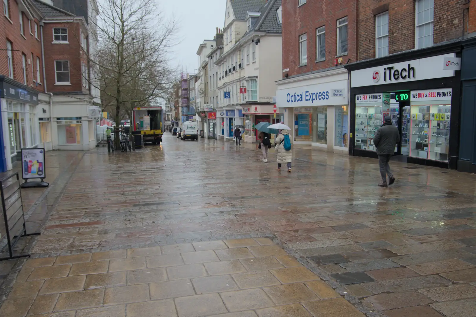 A damp Haymarket, from A Rainy Couple of Hours in Norwich, Norfolk - 24th February 2025