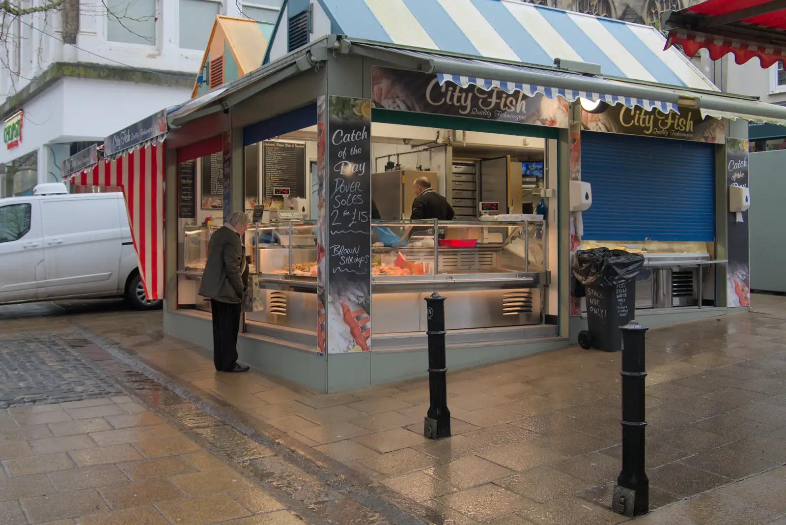 The long-present City Fish on the market, from A Rainy Couple of Hours in Norwich, Norfolk - 24th February 2025