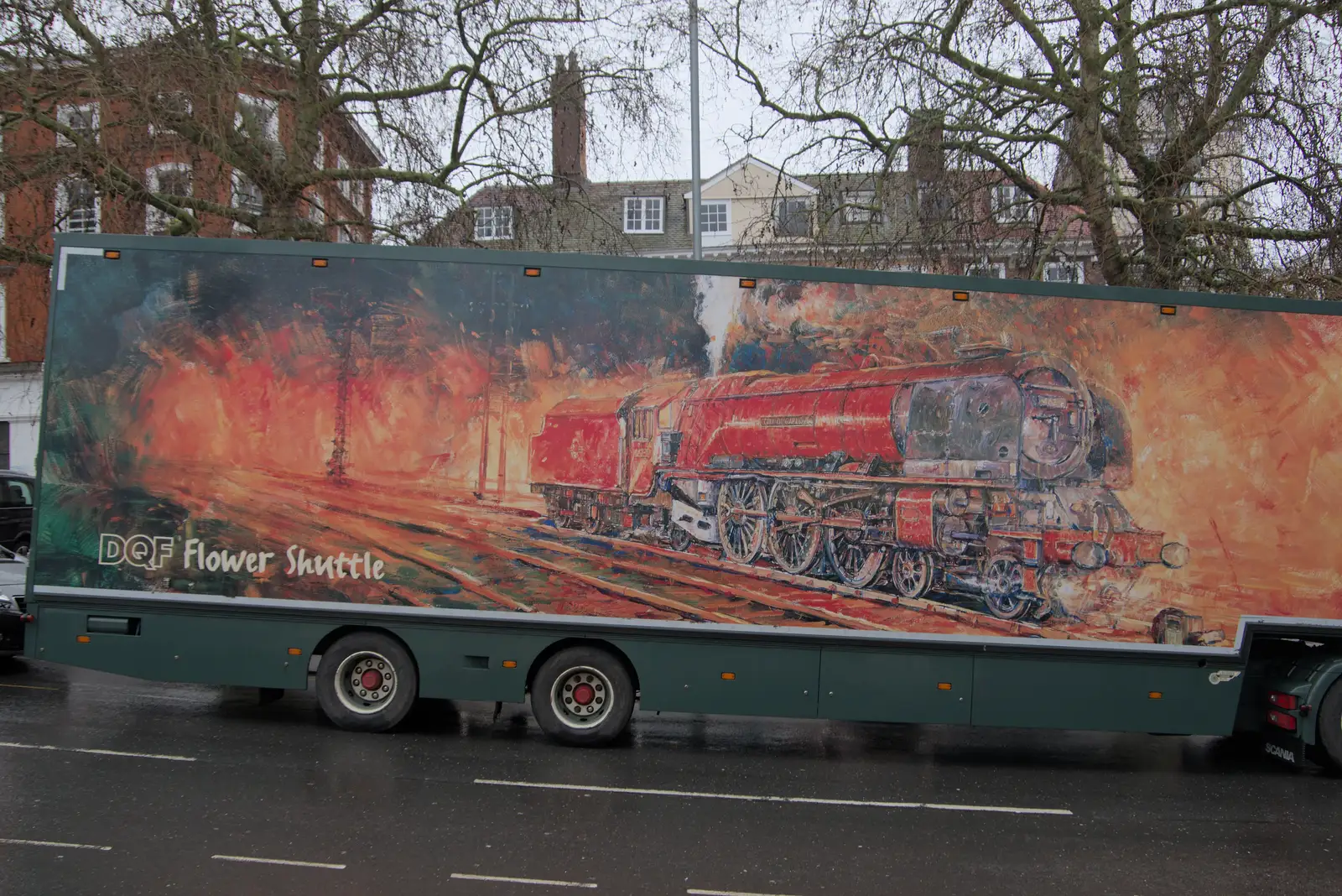 A striking illustration on a florist's HGV, from A Rainy Couple of Hours in Norwich, Norfolk - 24th February 2025