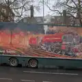 A striking illustration on a florist's HGV, A Rainy Couple of Hours in Norwich, Norfolk - 24th February 2025