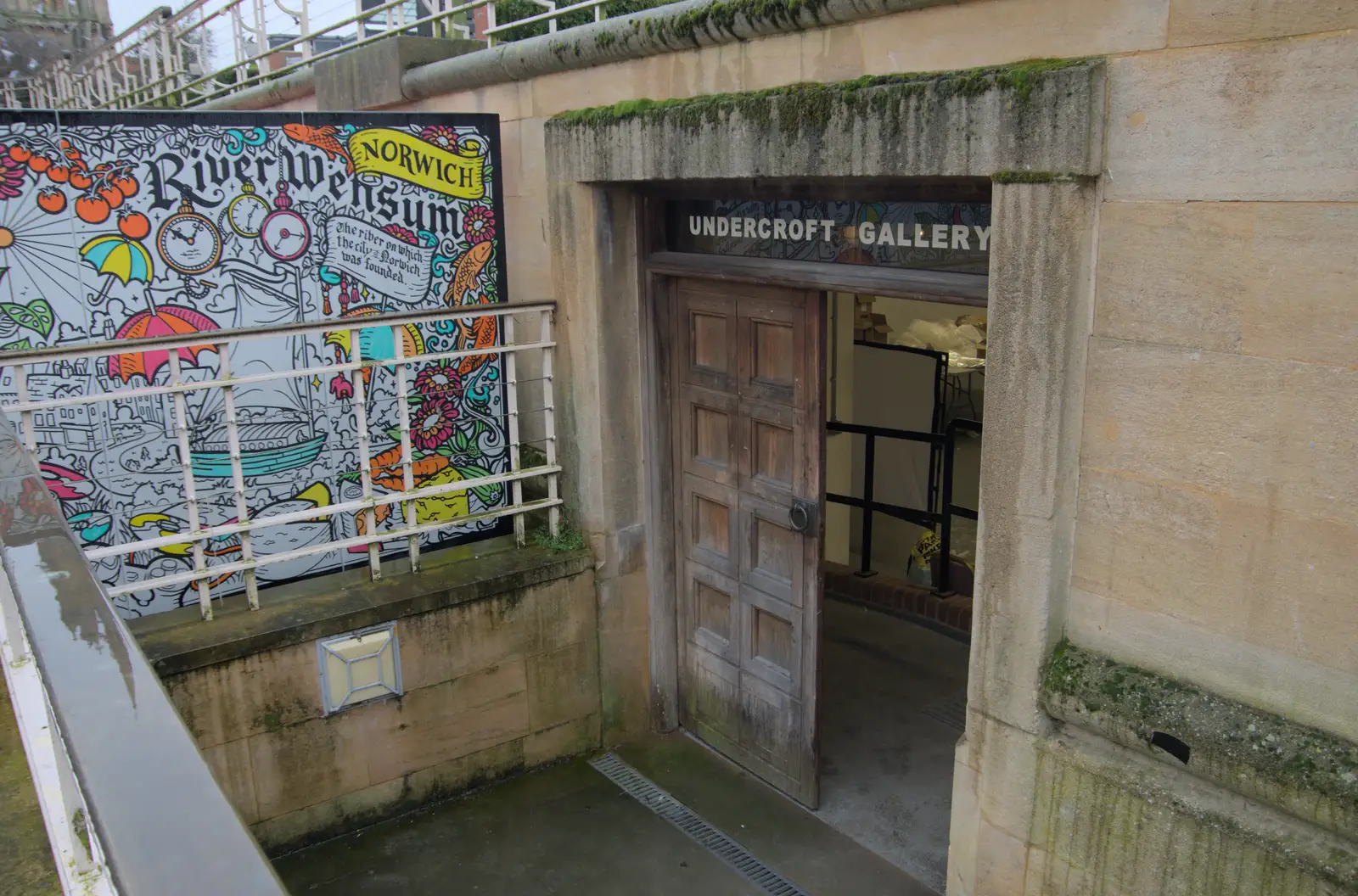 The door to the Undercroft Gallery is open, from A Rainy Couple of Hours in Norwich, Norfolk - 24th February 2025