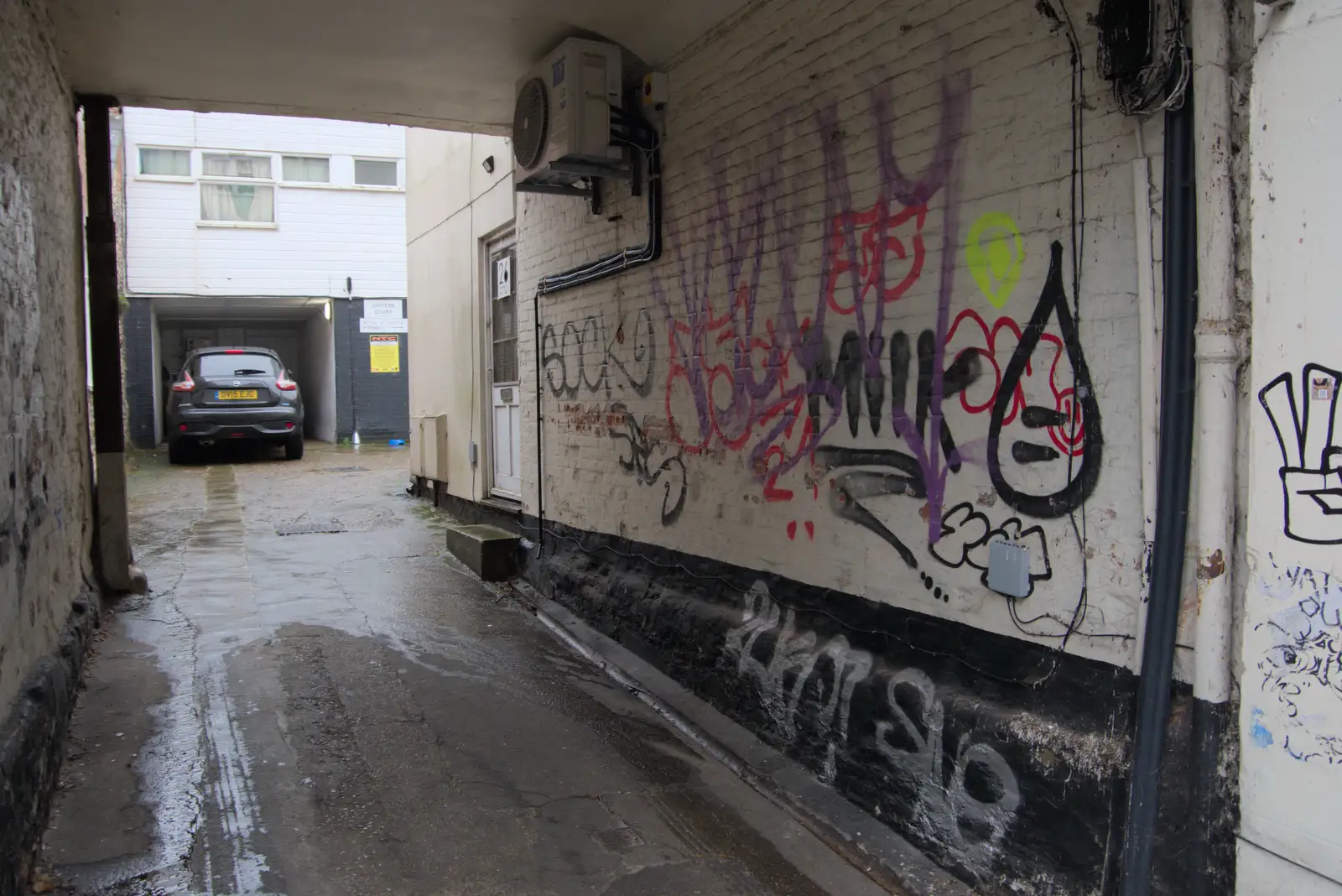 A graffiti alley off St. Benedict's, from A Rainy Couple of Hours in Norwich, Norfolk - 24th February 2025