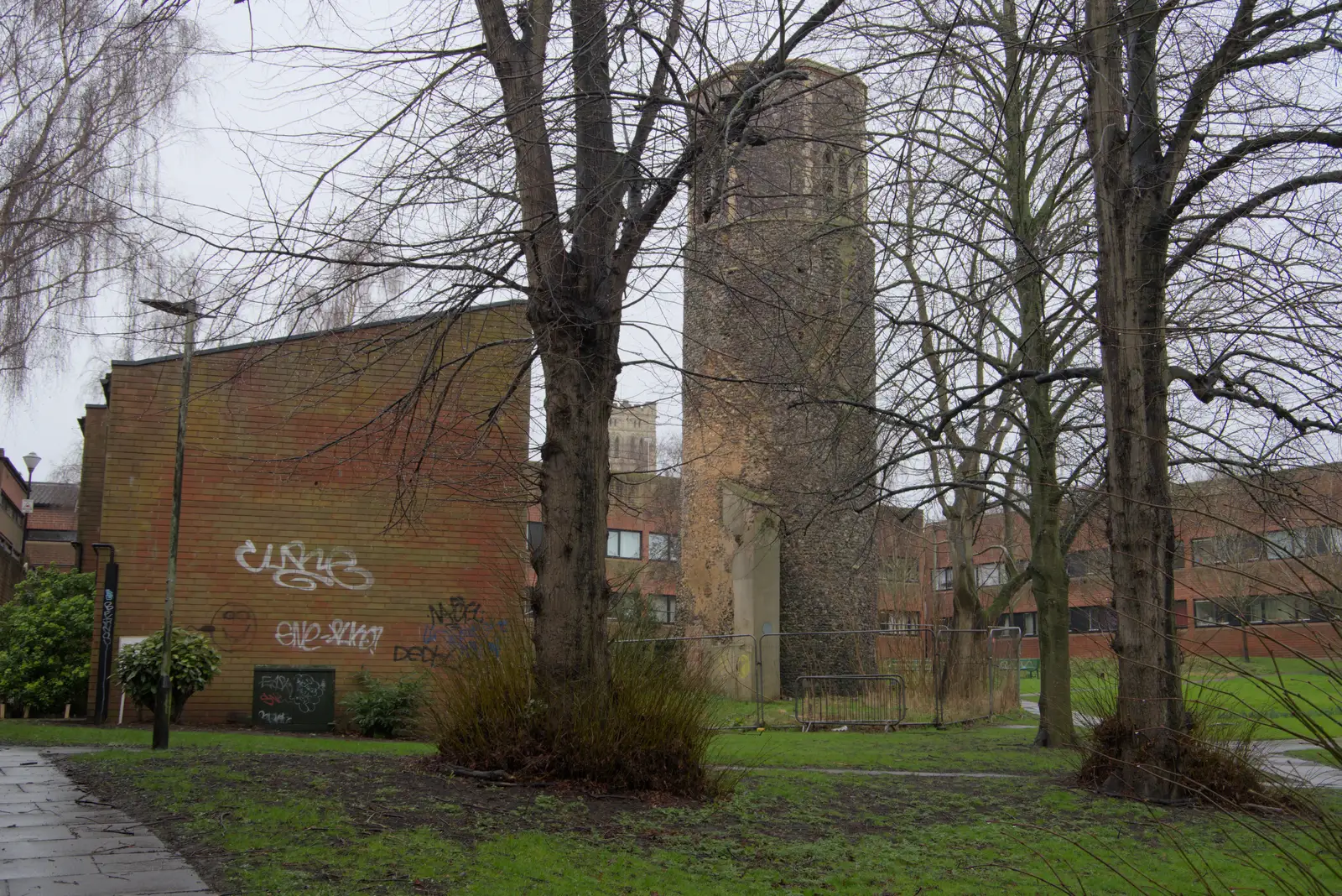 What's left of St. Benedict's church, bombed in 1942, from A Rainy Couple of Hours in Norwich, Norfolk - 24th February 2025