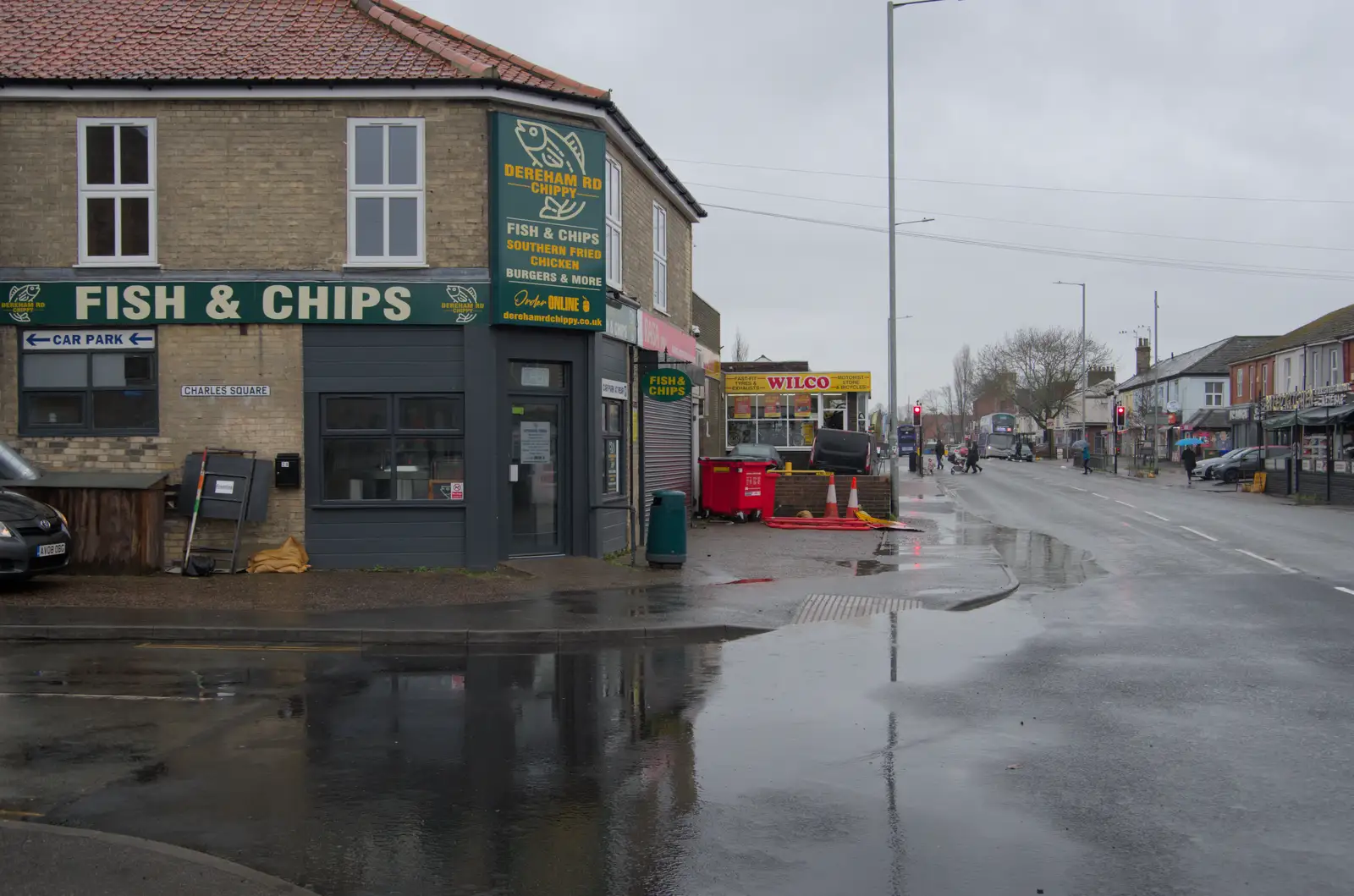 The former Arthur Valori chip shop on Dereham Road, from A Rainy Couple of Hours in Norwich, Norfolk - 24th February 2025