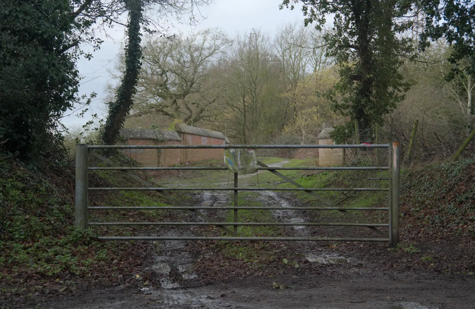 A bridleway and bridge over the railway in Dunston, from A Rainy Couple of Hours in Norwich, Norfolk - 24th February 2025