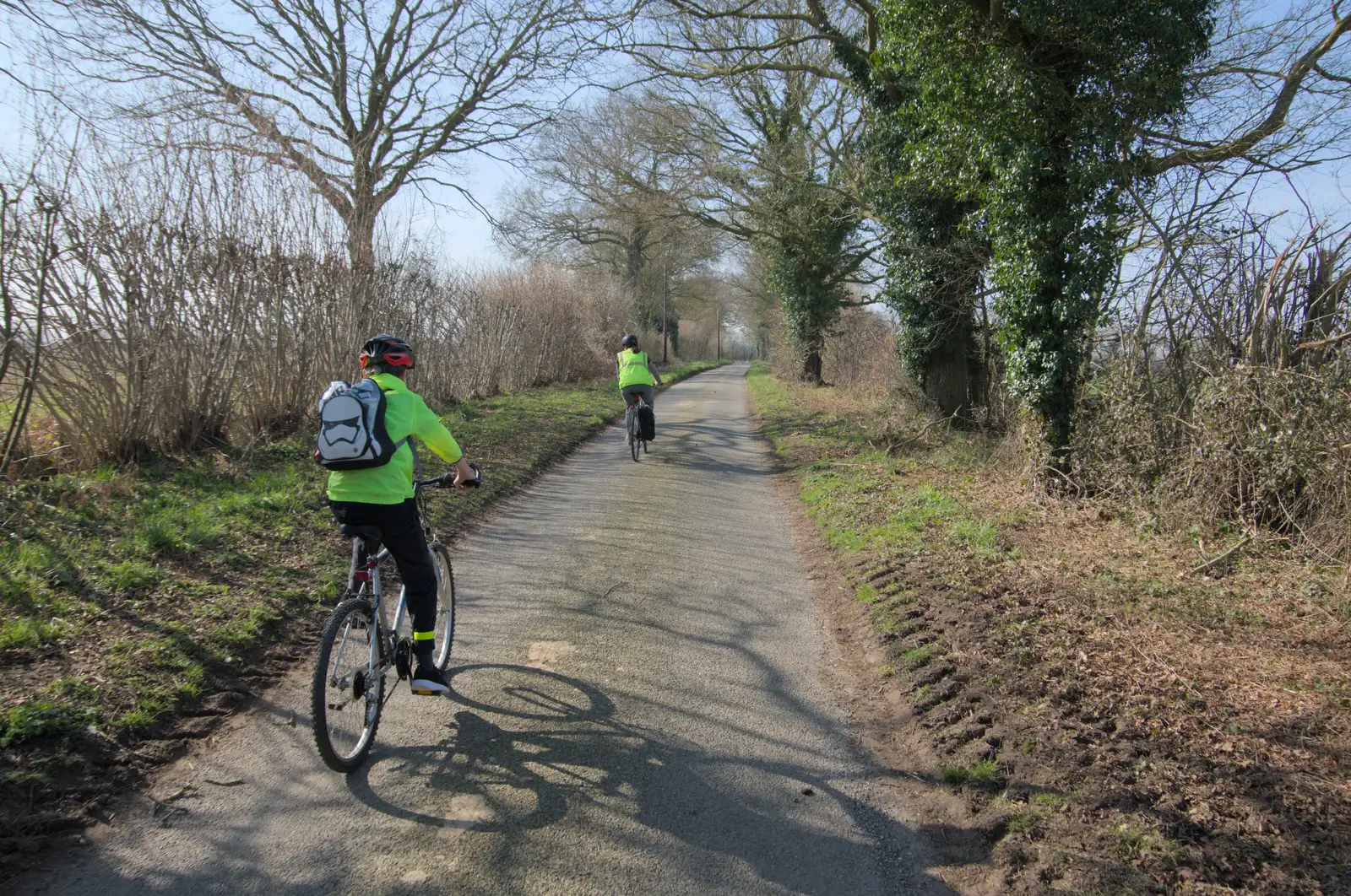 We cycle off to Mellis, from A Sunday Pub Ride, Thornham and Mellis - 9th March 2025