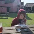 Harry reads his book at the Four Horseshoes, A Sunday Pub Ride, Thornham and Mellis - 9th March 2025
