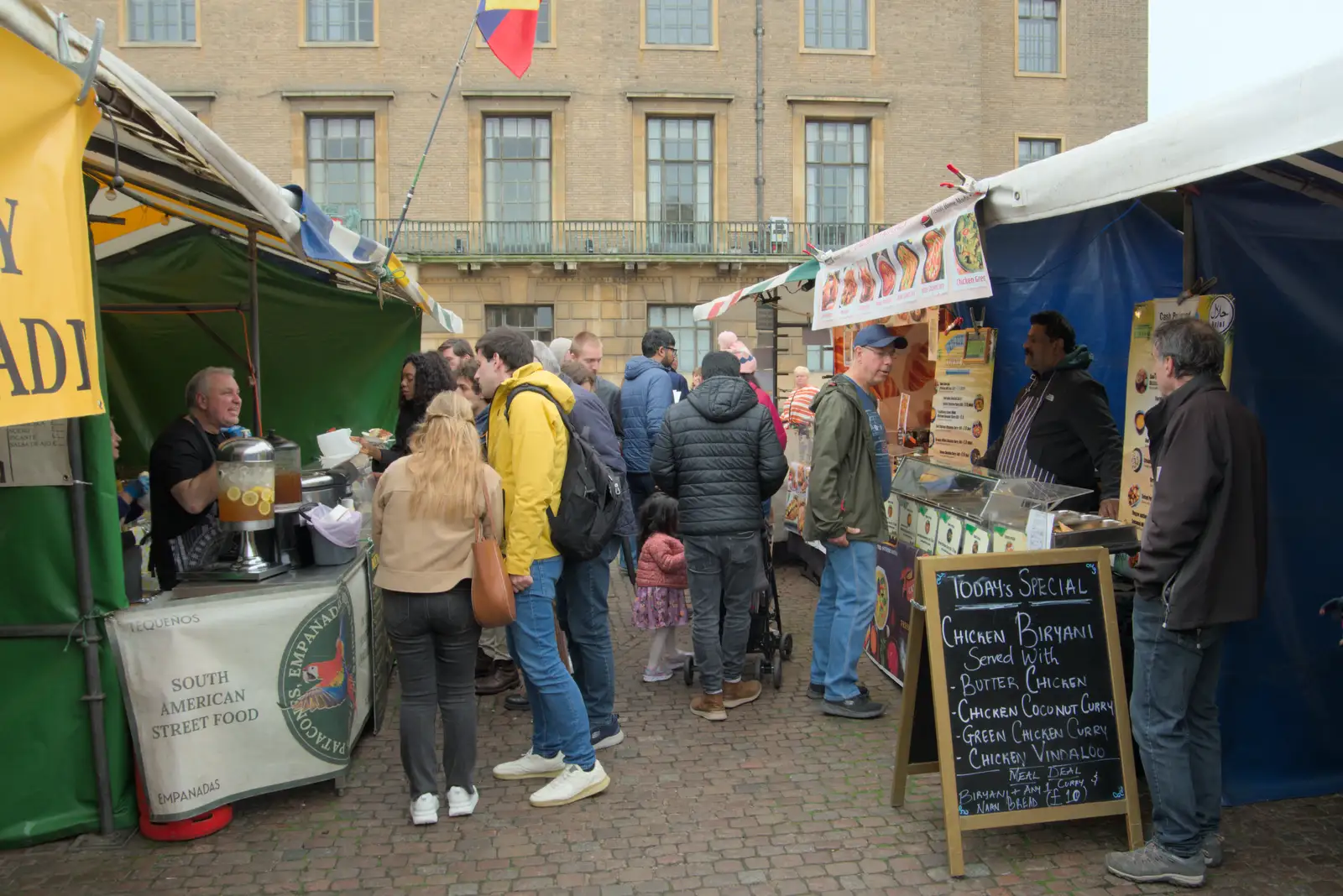 Food stalls in Cambridge Market, from Back in the Bridge: A Short Trip to Cambridge - 21st April 2025