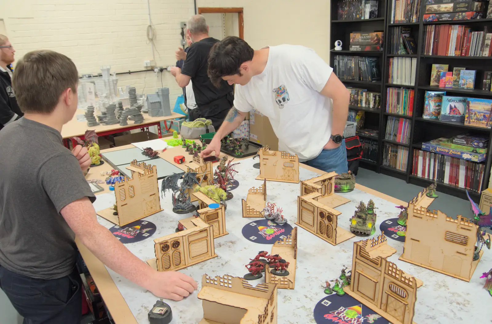 The laser-cut table, from Diss Games Opening and Mirka's Birthday, Brome, Suffolk - 26th April 2025
