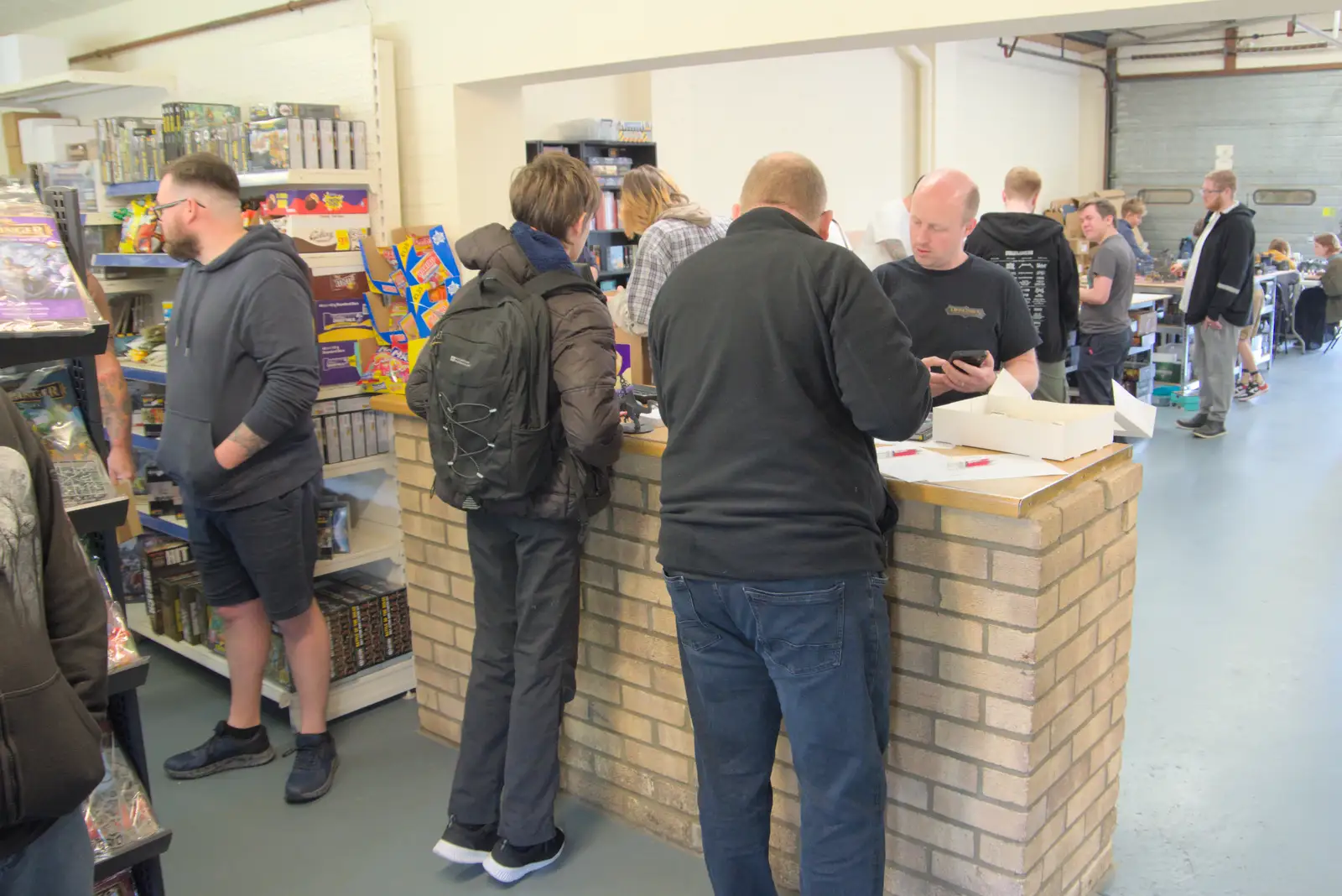 Harry actually interacts with the shop staff, from Diss Games Opening and Mirka's Birthday, Brome, Suffolk - 26th April 2025