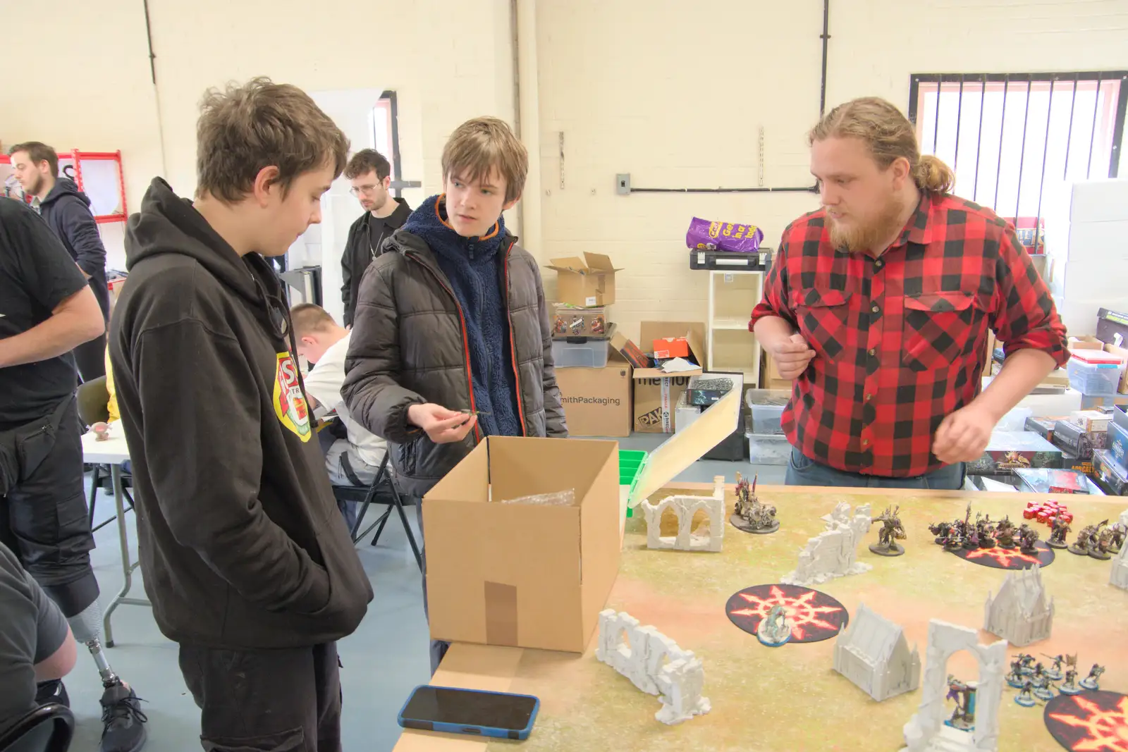 Harry talks about Warhammer stuff, from Diss Games Opening and Mirka's Birthday, Brome, Suffolk - 26th April 2025