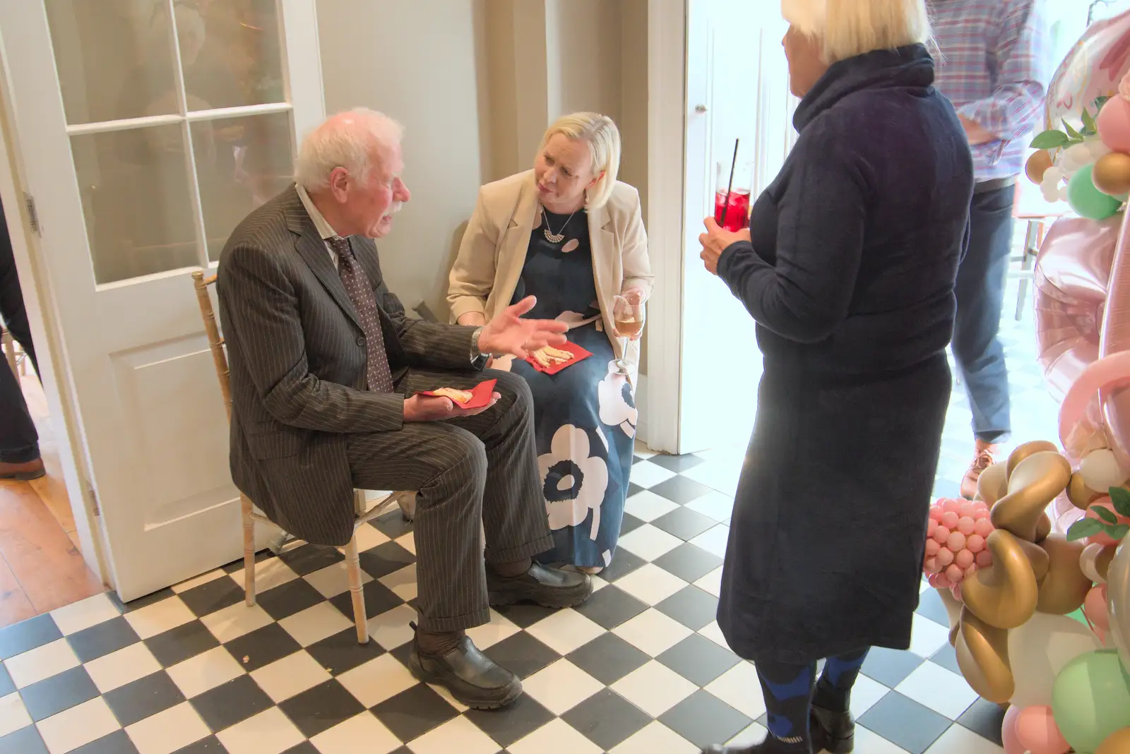 Scandinavian conversation, from Diss Games Opening and Mirka's Birthday, Brome, Suffolk - 26th April 2025